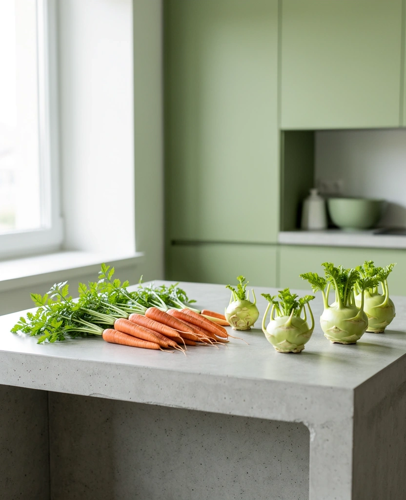 Sezónní suroviny v minimalistickém interiéru